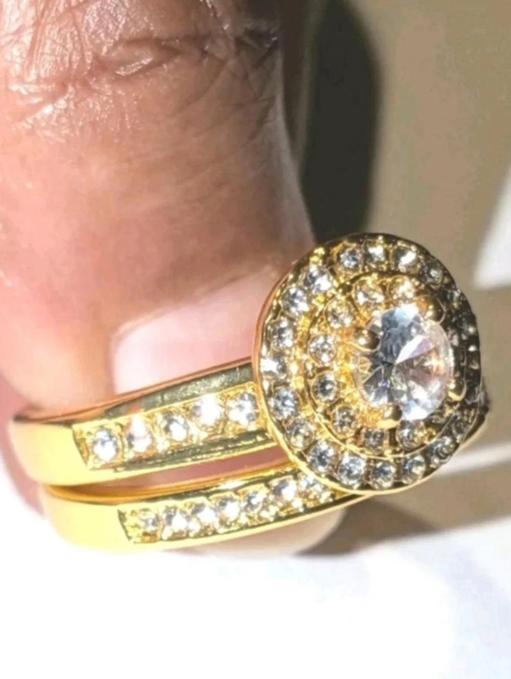 Womens 5ct Round Cut Lab Created Diamond Two piece Wedding Set Sz 9
